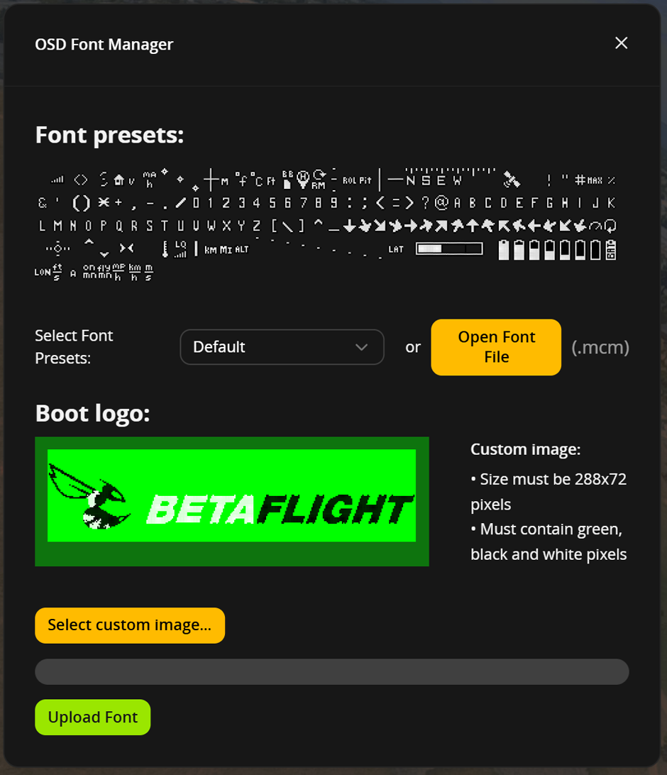 OSD Font Manager